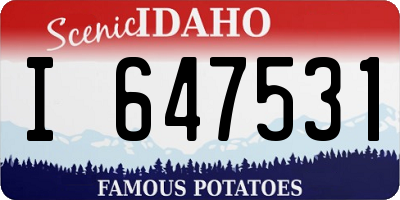 ID license plate I647531