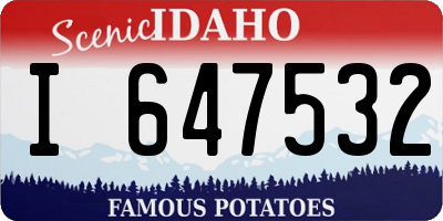 ID license plate I647532