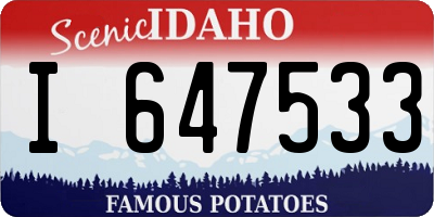 ID license plate I647533