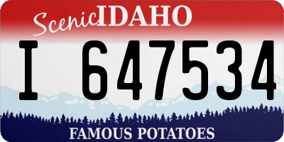 ID license plate I647534