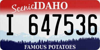 ID license plate I647536
