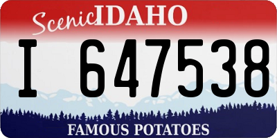 ID license plate I647538