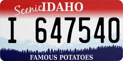 ID license plate I647540