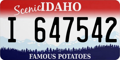 ID license plate I647542