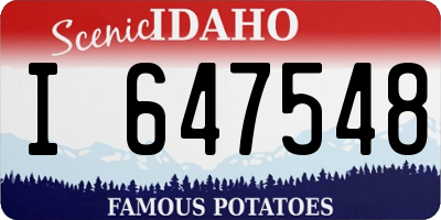 ID license plate I647548