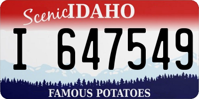 ID license plate I647549