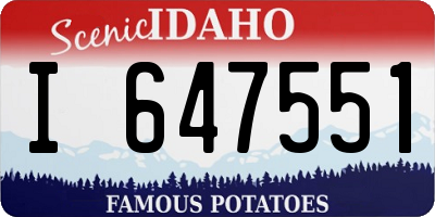 ID license plate I647551