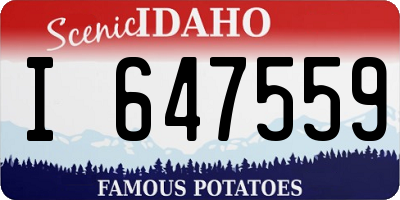 ID license plate I647559