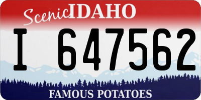 ID license plate I647562