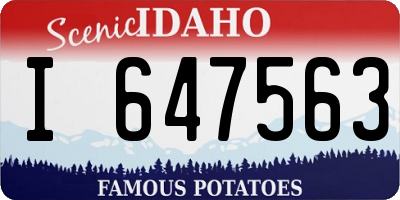 ID license plate I647563