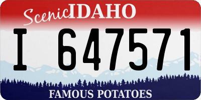 ID license plate I647571
