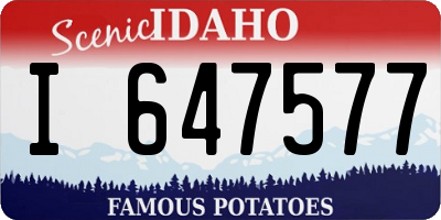 ID license plate I647577