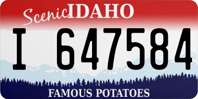 ID license plate I647584