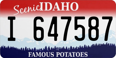ID license plate I647587