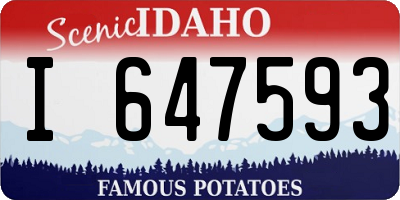 ID license plate I647593