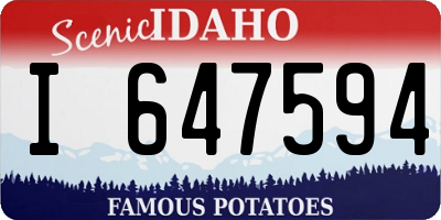 ID license plate I647594