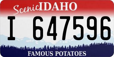 ID license plate I647596