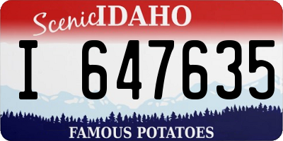 ID license plate I647635