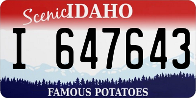 ID license plate I647643