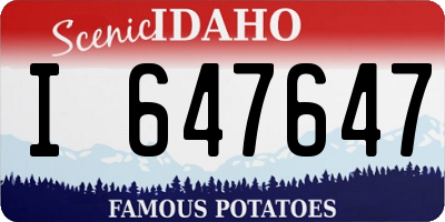 ID license plate I647647