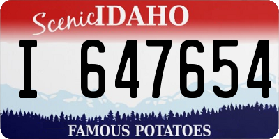 ID license plate I647654
