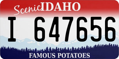 ID license plate I647656