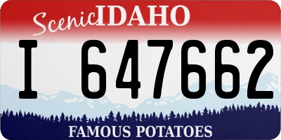 ID license plate I647662