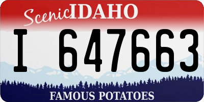 ID license plate I647663