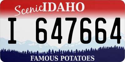 ID license plate I647664
