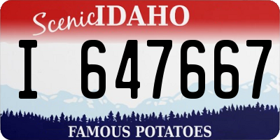 ID license plate I647667
