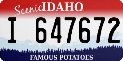 ID license plate I647672