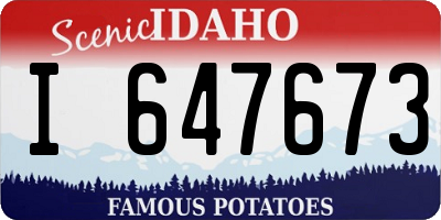 ID license plate I647673