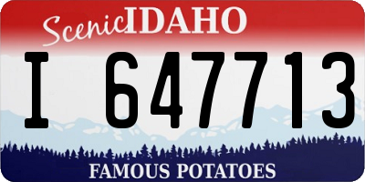 ID license plate I647713