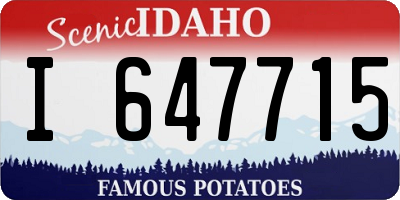 ID license plate I647715
