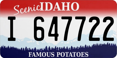 ID license plate I647722