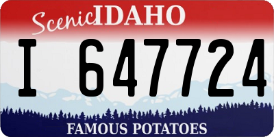 ID license plate I647724