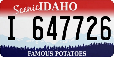 ID license plate I647726