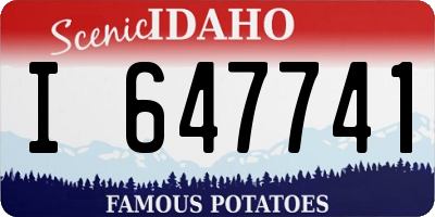ID license plate I647741