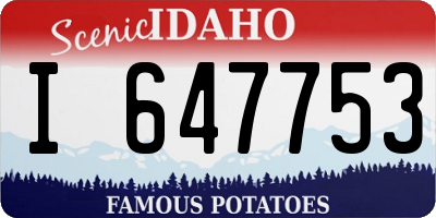 ID license plate I647753