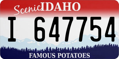 ID license plate I647754