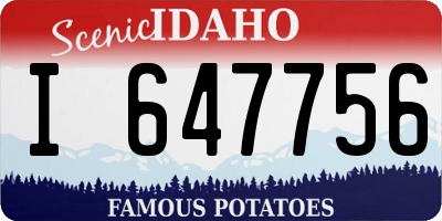 ID license plate I647756