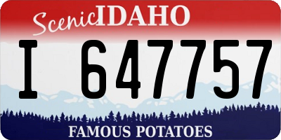 ID license plate I647757