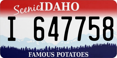 ID license plate I647758