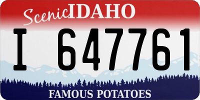 ID license plate I647761