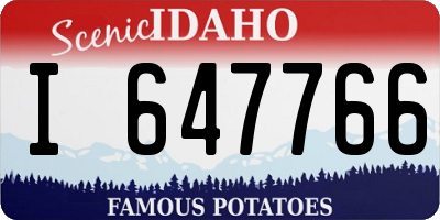 ID license plate I647766