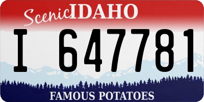ID license plate I647781