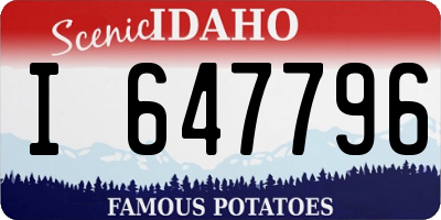 ID license plate I647796