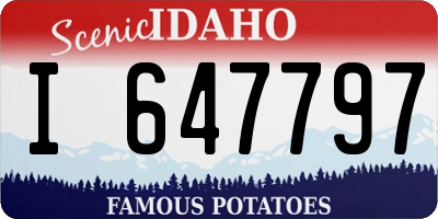 ID license plate I647797