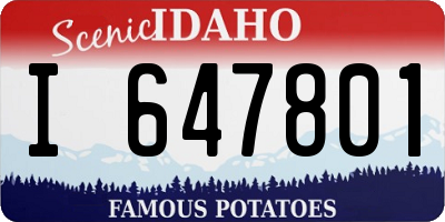 ID license plate I647801