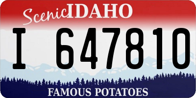 ID license plate I647810